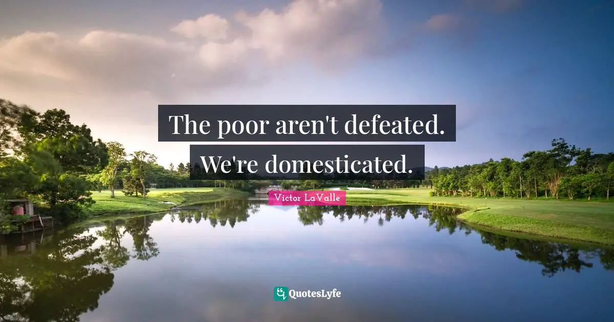 The poor aren't defeated. We're domesticated.