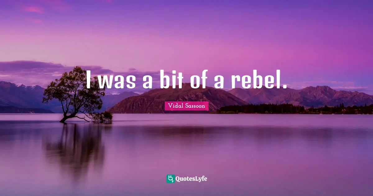 I was a bit of a rebel.