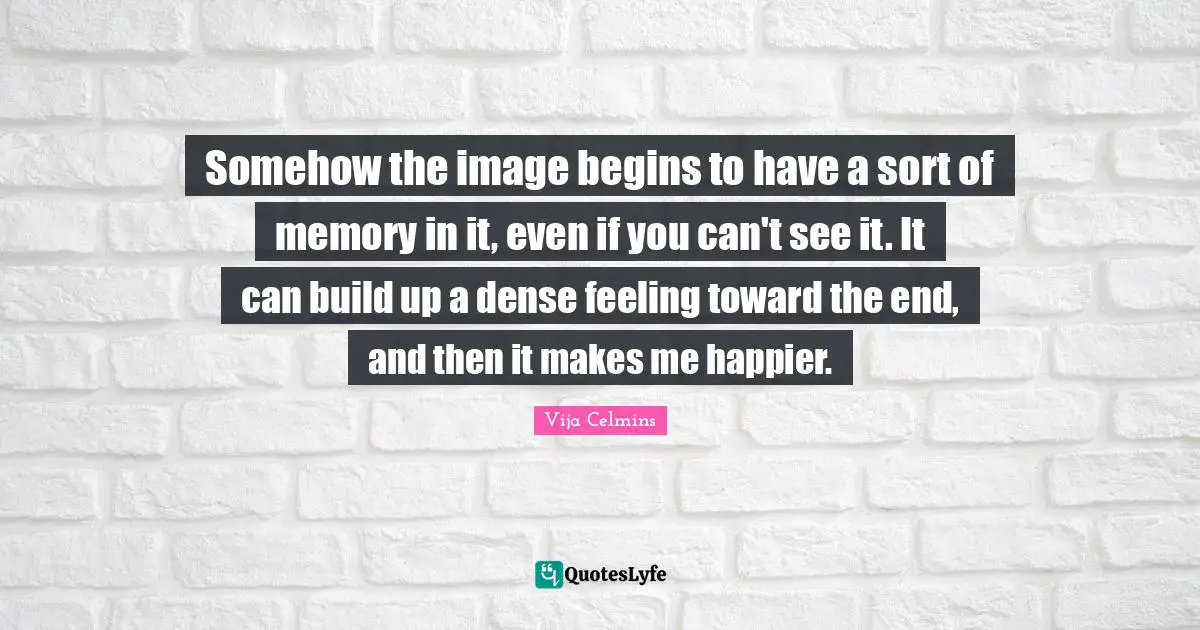 Somehow the image begins to have a sort of memory in it, even if you can't see it. It can build up a dense feeling toward the end, and then it makes me happier.