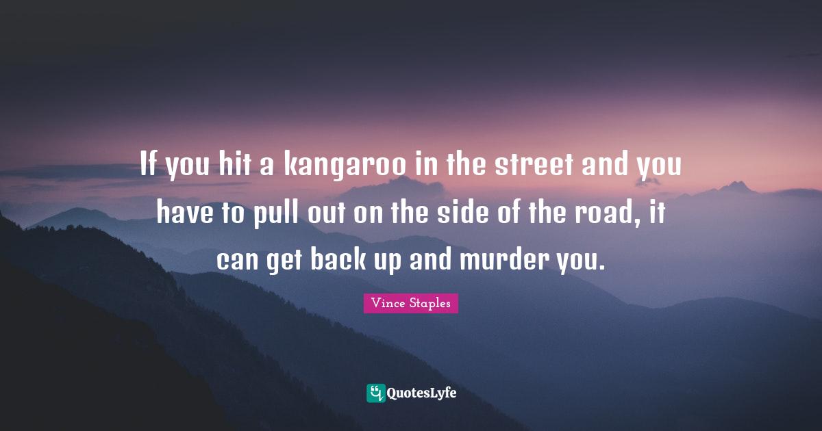 If you hit a kangaroo in the street and you have to pull out on the si