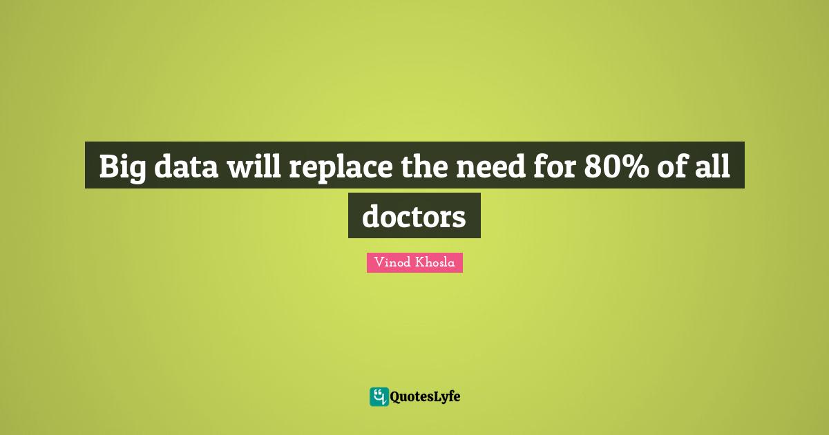 Big data will replace the need for 80% of all doctors