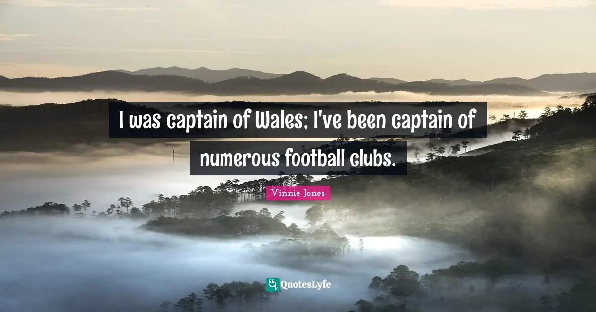 Vinnie Jones Quotes: "I was captain of Wales; I've been captain of numerous football clubs."