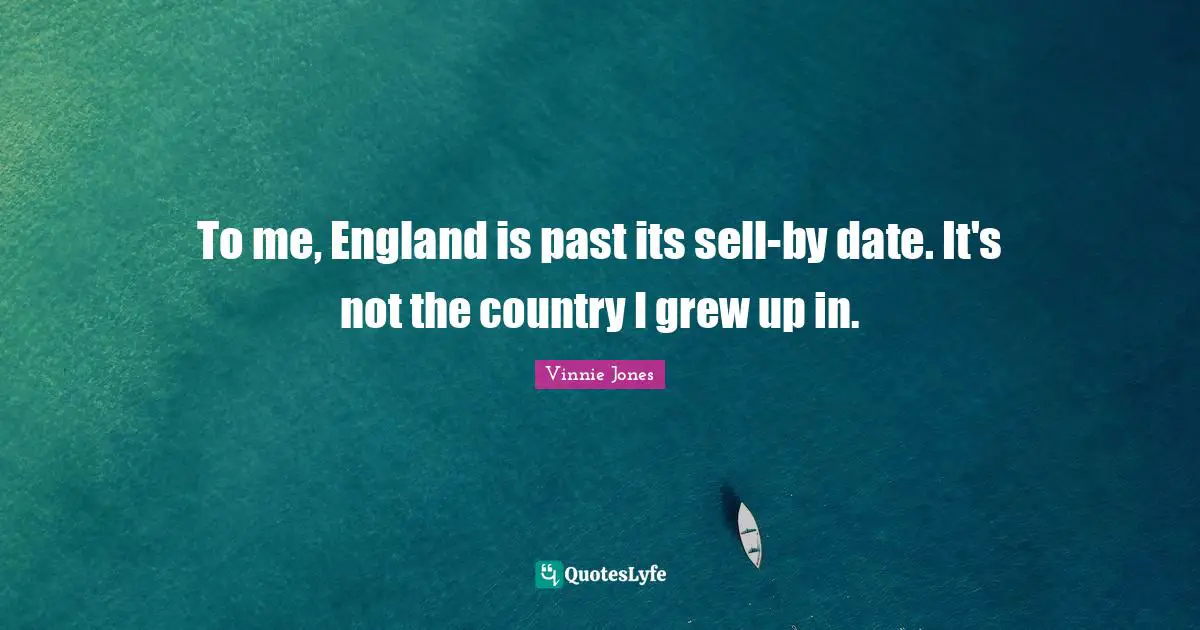 Vinnie Jones Quotes: "To me, England is past its sell-by date. It's not the country I grew up in."