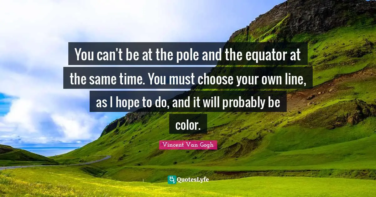 You can't be at the pole and the equator at the same time. You must choose your own line, as I hope to do, and it will probably be color.