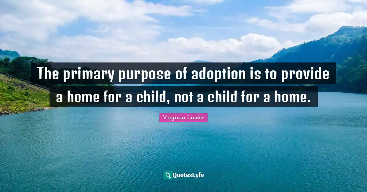 The primary purpose of adoption is to provide a home for a child, not a child for a home.