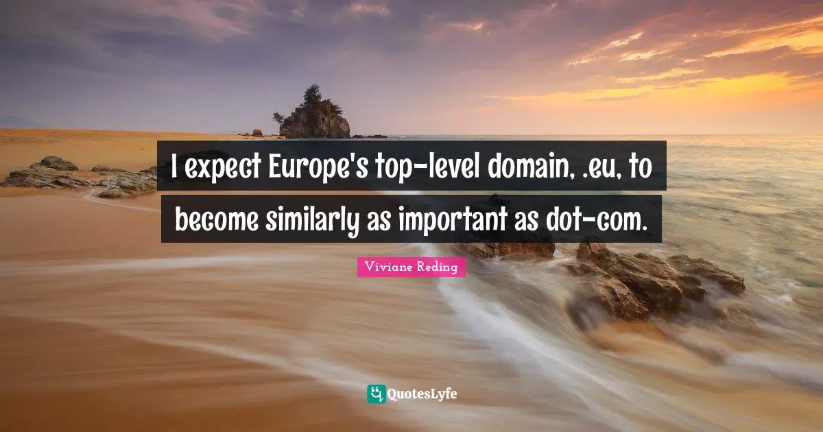 I expect Europe's top-level domain, .eu, to become similarly as important as dot-com.