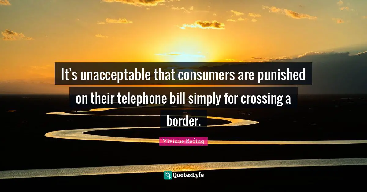 It's unacceptable that consumers are punished on their telephone bill simply for crossing a border.