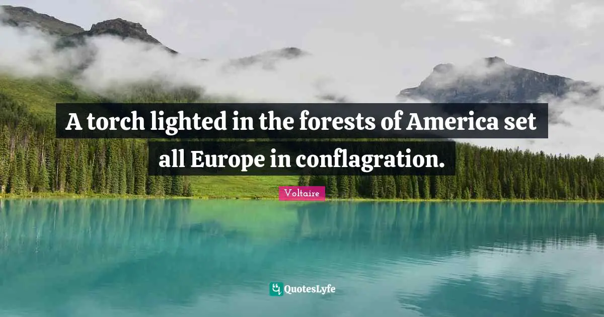A torch lighted in the forests of America set all Europe in conflagration.