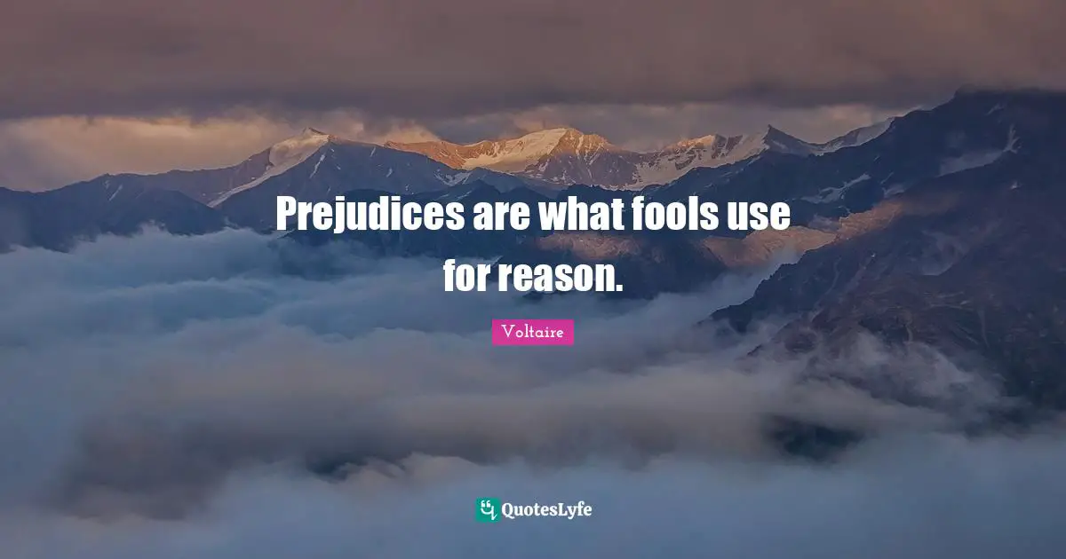 Use Quotes: "Prejudices are what fools use for reason."