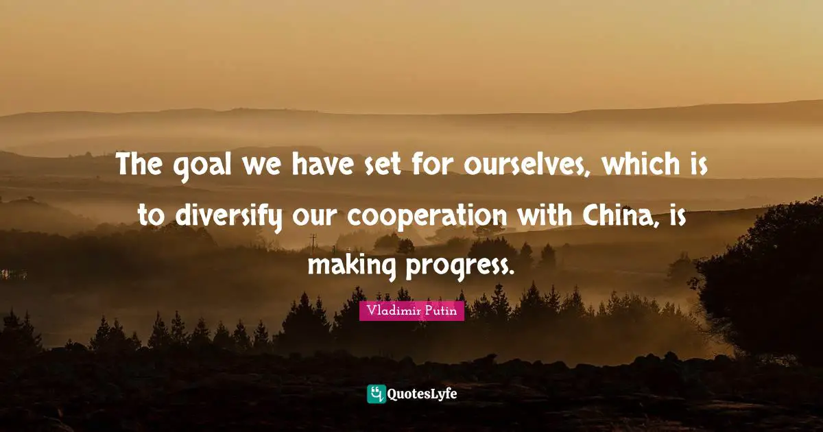 The goal we have set for ourselves, which is to diversify our cooperation with China, is making progress.