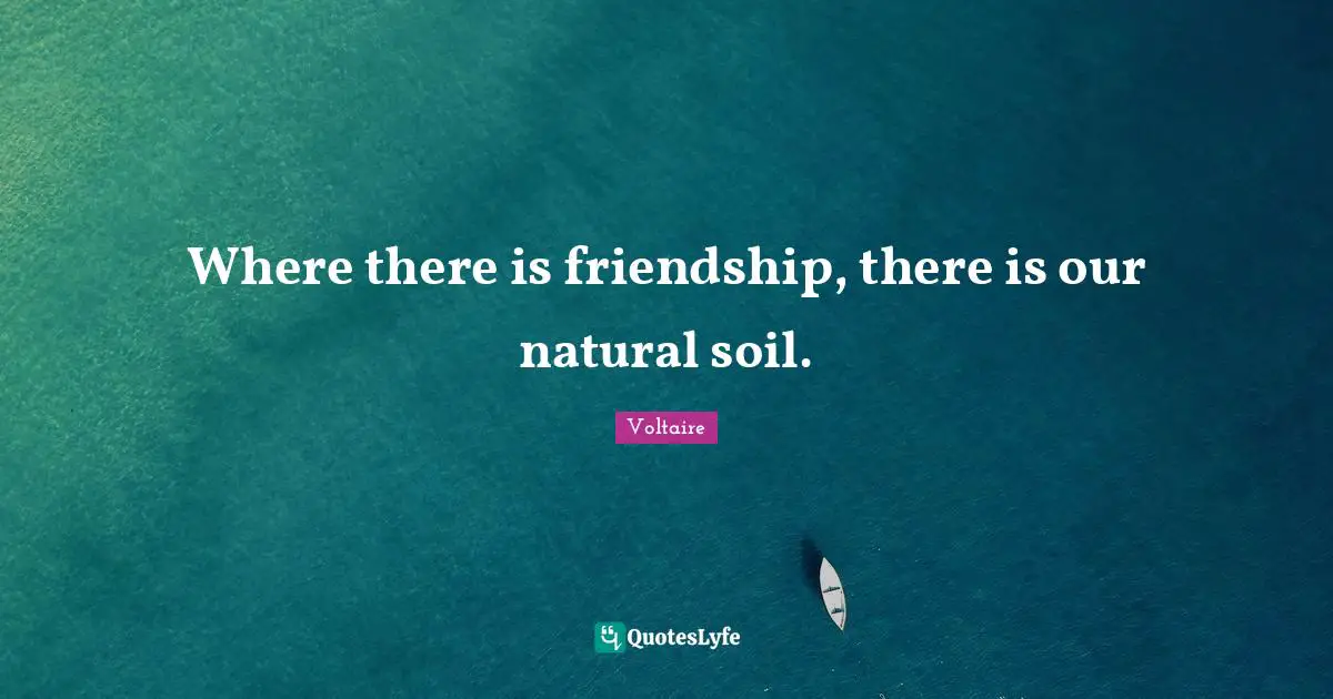 Where there is friendship, there is our natural soil.