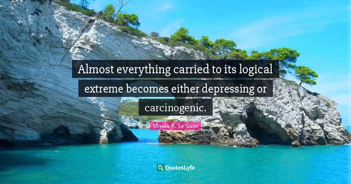 Almost everything carried to its logical extreme becomes either depressing or carcinogenic.