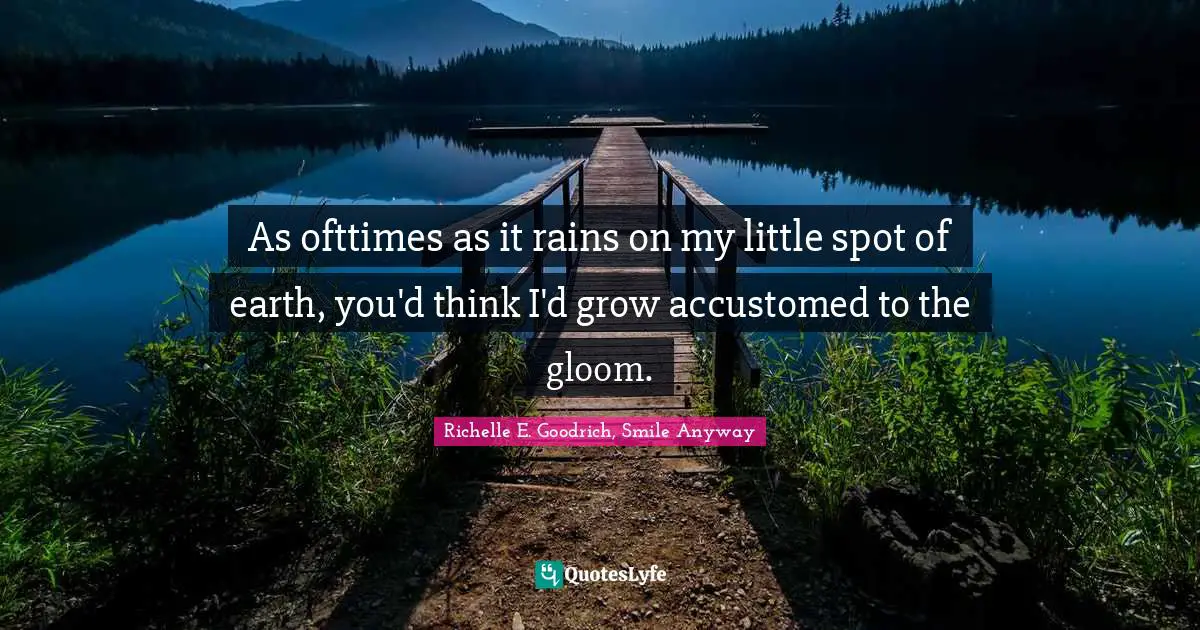 As ofttimes as it rains on my little spot of earth, you'd think I'd grow accustomed to the gloom.