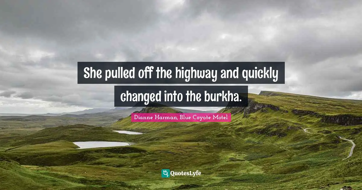 Addiction And Recovery Quotes: "She pulled off the highway and quickly changed into the burkha."
