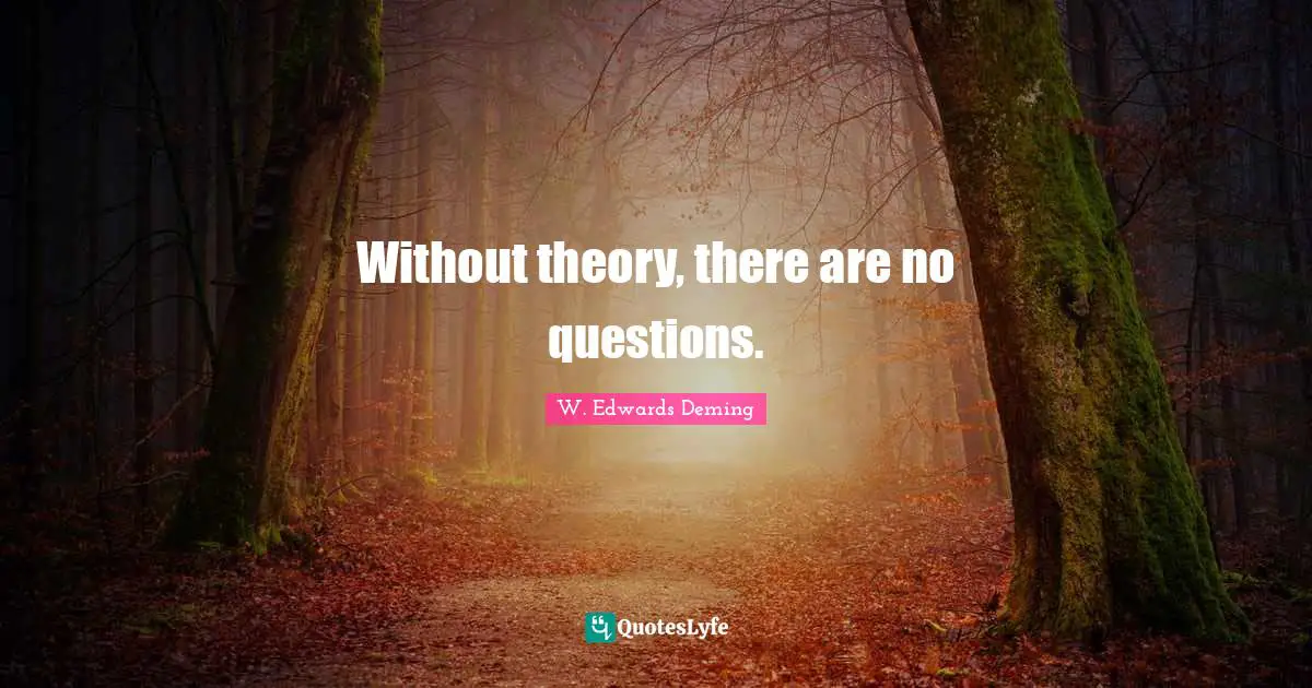 Without theory, there are no questions.