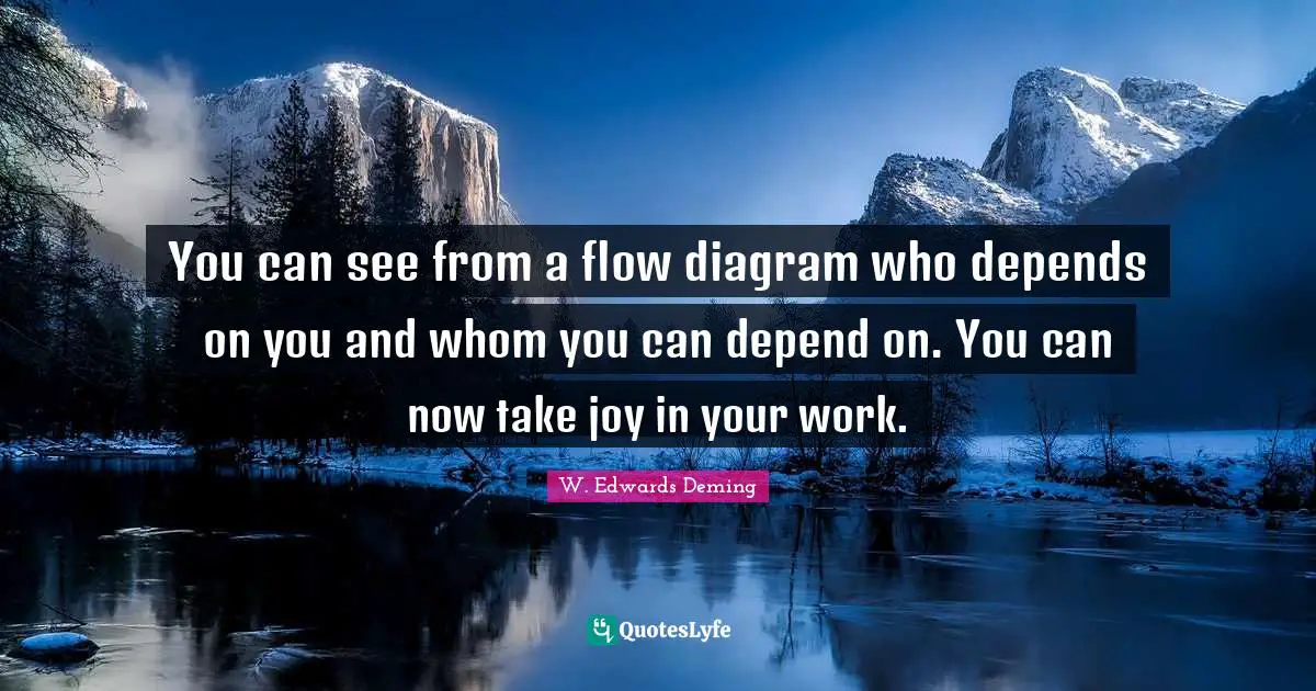You can see from a flow diagram who depends on you and whom you can depend on. You can now take joy in your work.