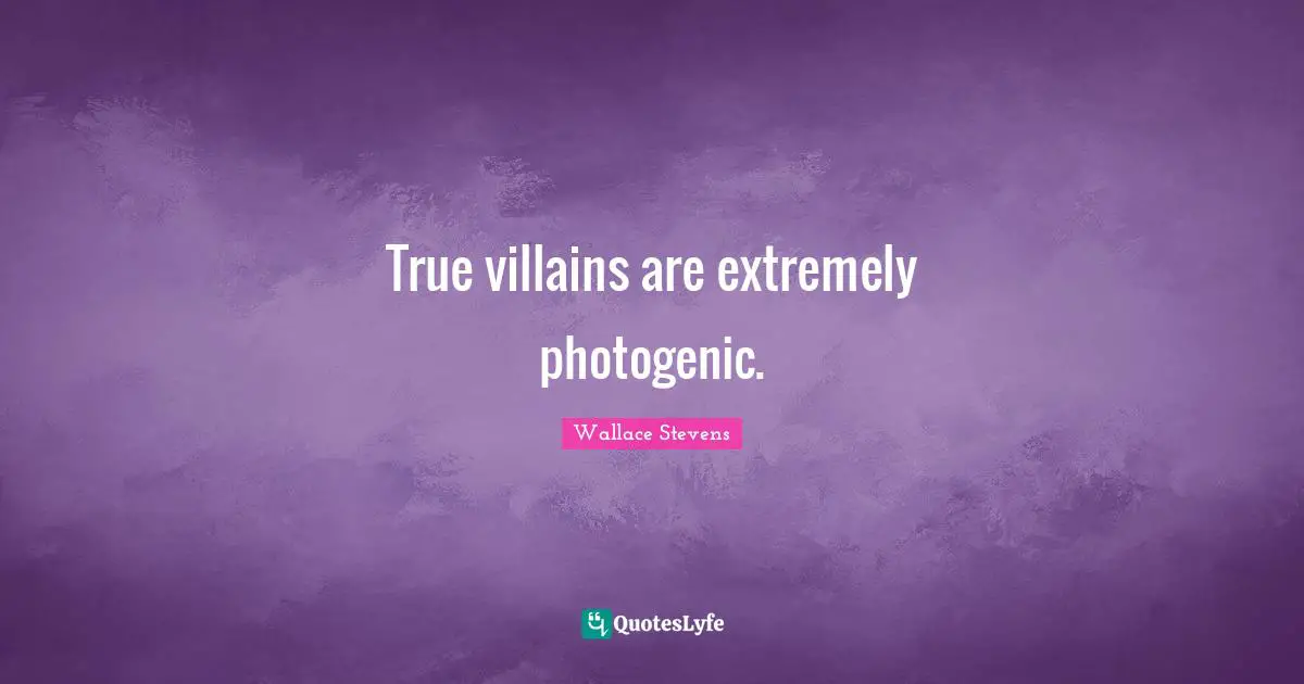 Villain Quotes: "True villains are extremely photogenic."