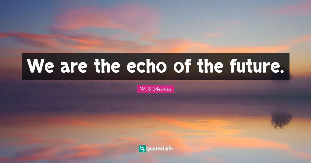 We are the echo of the future.