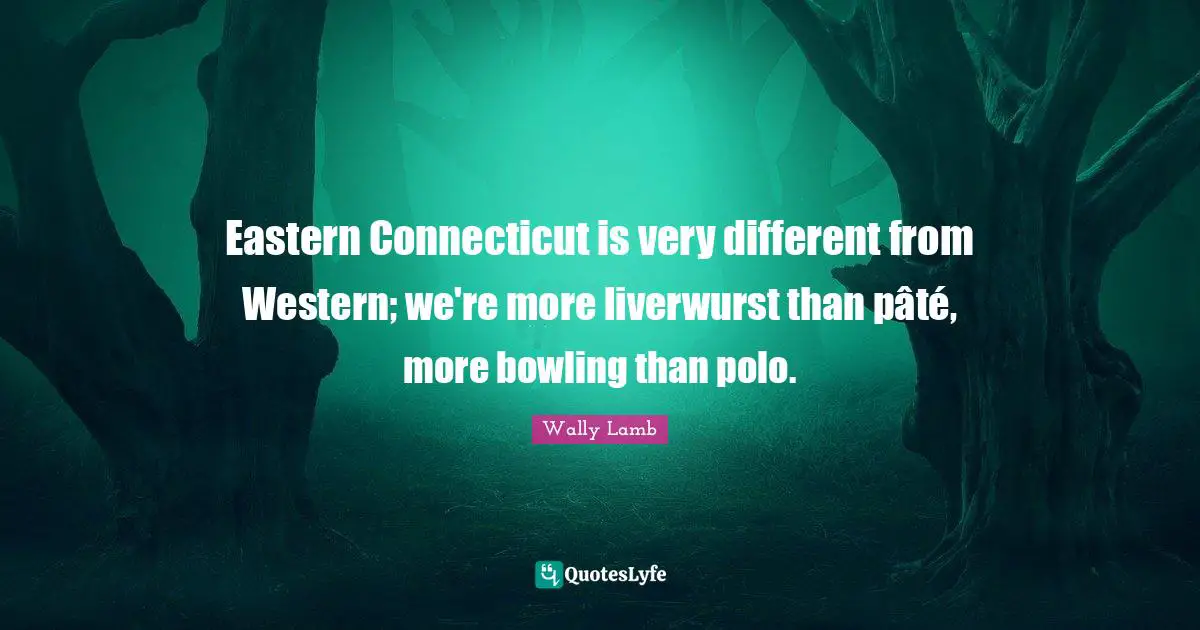Eastern Connecticut is very different from Western; we're more liverwurst than pâté, more bowling than polo.