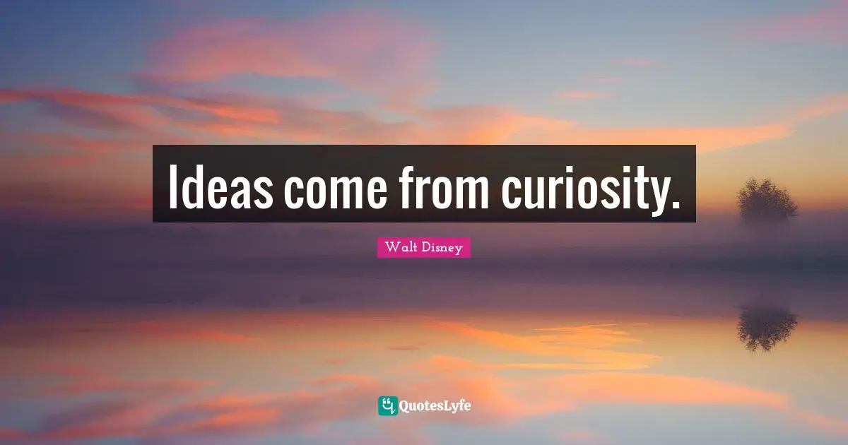 Ideas come from curiosity.