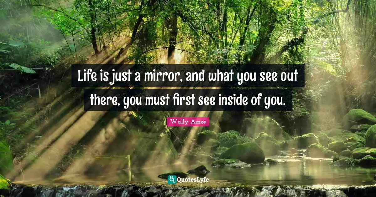 Life is just a mirror, and what you see out there, you must first see inside of you.