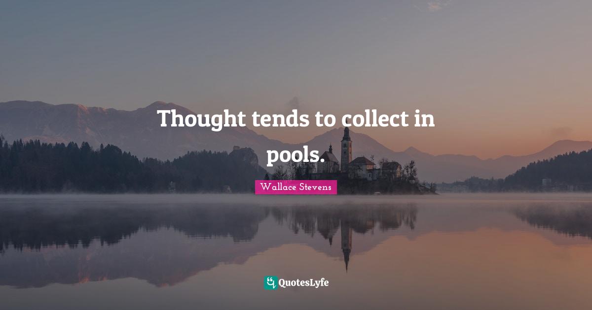 Thought tends to collect in pools.