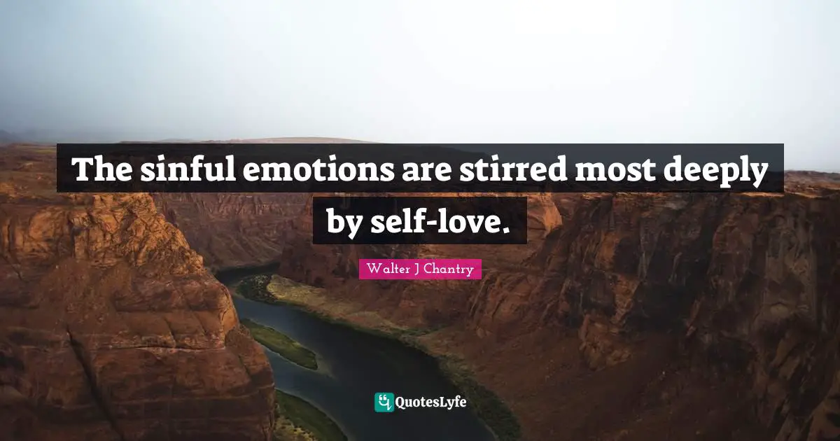 Self Love Quotes: "The sinful emotions are stirred most deeply by self-love."