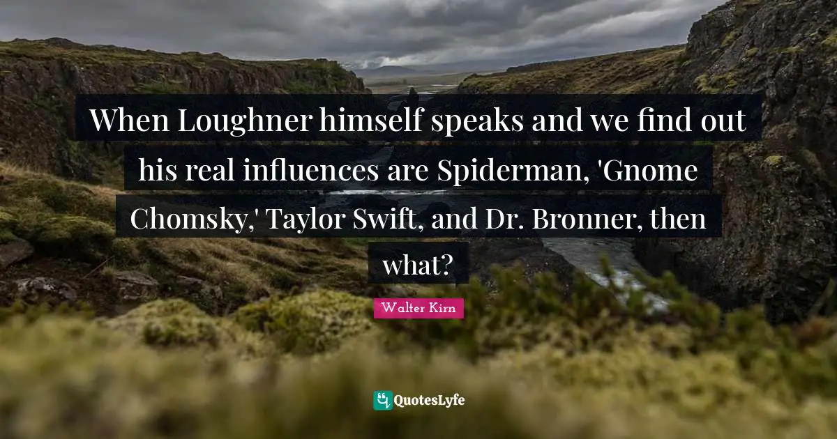 When Loughner himself speaks and we find out his real influences are Spiderman, 'Gnome Chomsky,' Taylor Swift, and Dr. Bronner, then what?