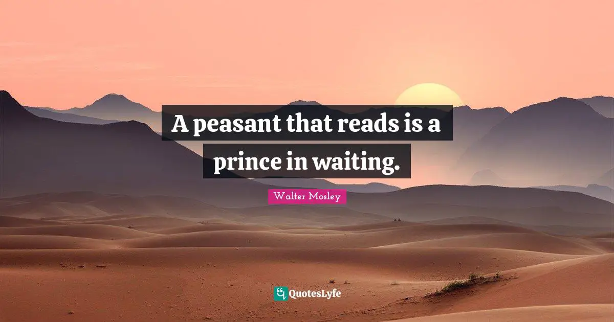 A peasant that reads is a prince in waiting.