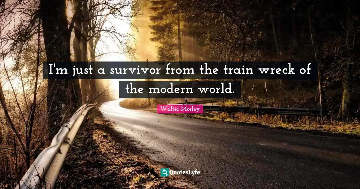 I'm just a survivor from the train wreck of the modern world.