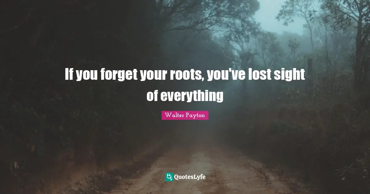 Sight Quotes: "If you forget your roots, you've lost sight of everything"