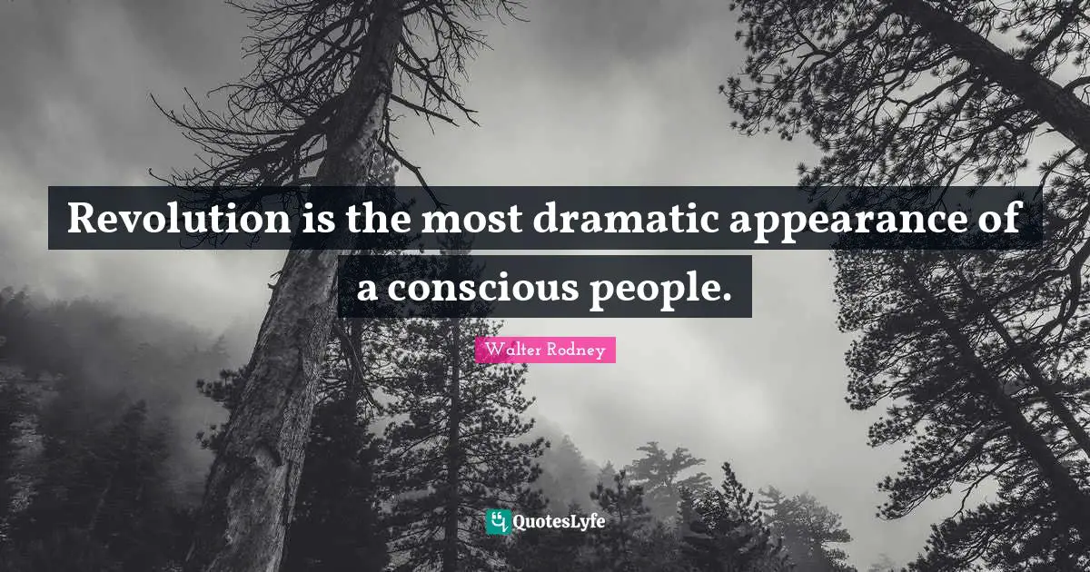 Dramatic Quotes: "Revolution is the most dramatic appearance of a conscious people."