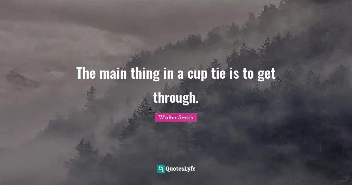 The main thing in a cup tie is to get through.