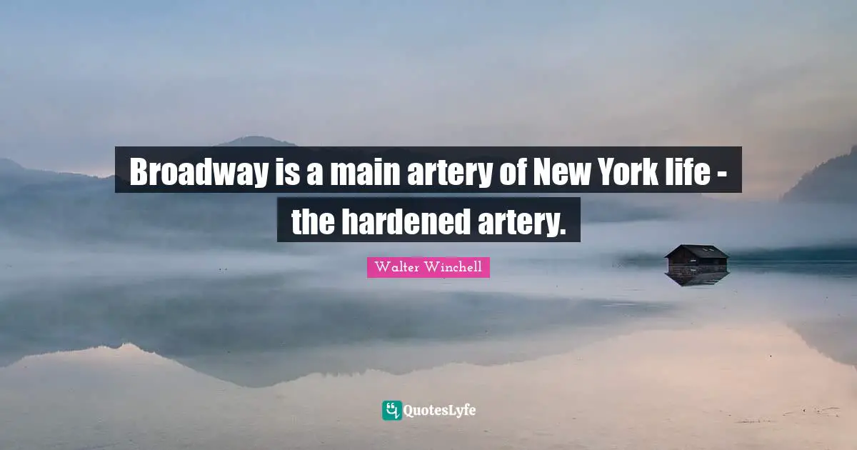 Broadway is a main artery of New York life - the hardened artery.