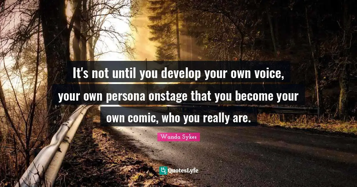 Persona Quotes: "It's not until you develop your own voice, your own persona onstage that you become your own comic, who you really are."