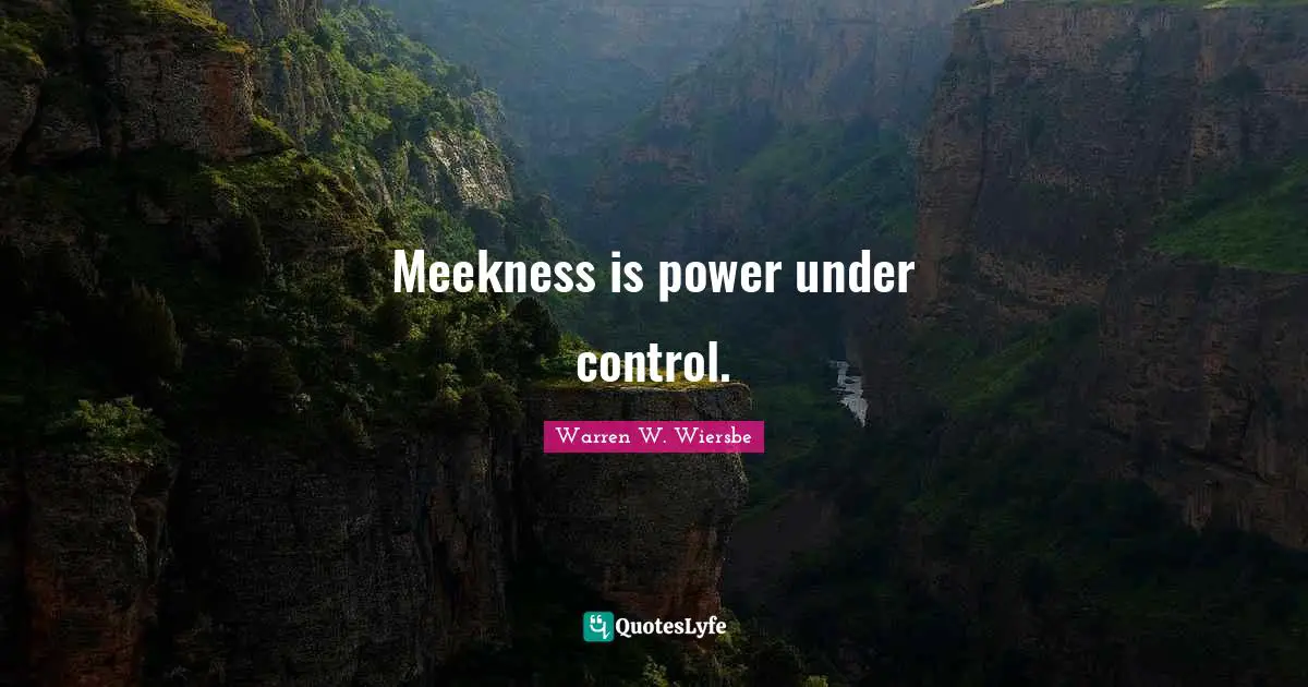 Meekness is power under control.
