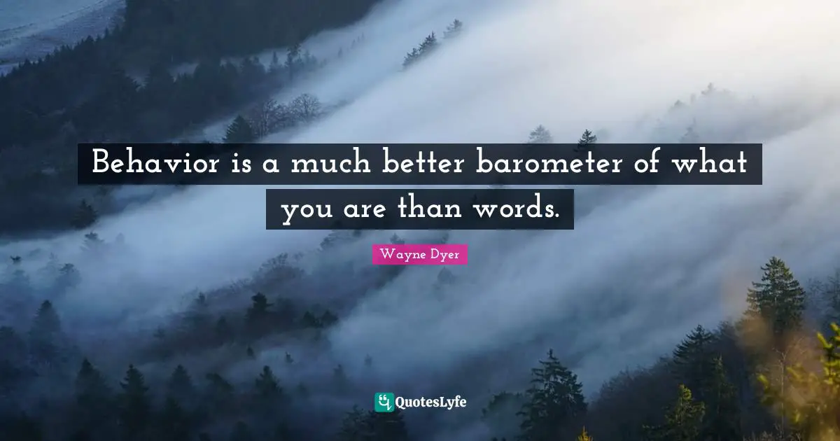 Behavior is a much better barometer of what you are than words.