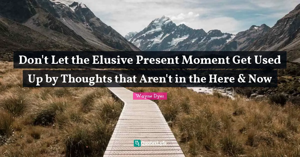 Don't Let the Elusive Present Moment Get Used Up by Thoughts that Aren't in the Here & Now