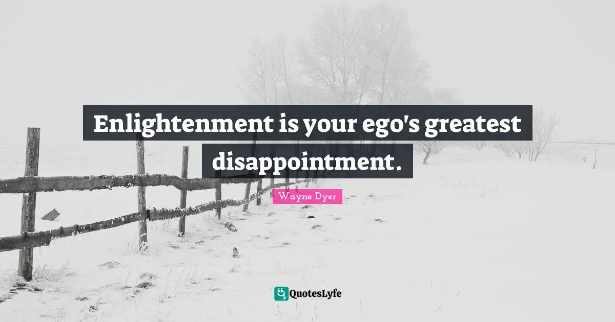 Enlightenment is your ego's greatest disappointment.