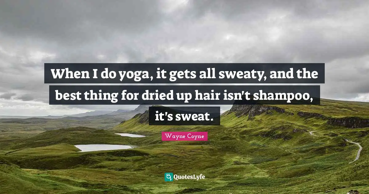 When I do yoga, it gets all sweaty, and the best thing for dried up hair isn't shampoo, it's sweat.