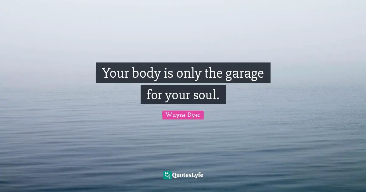 Your body is only the garage for your soul.