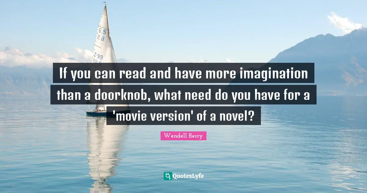 If you can read and have more imagination than a doorknob, what need do you have for a 'movie version' of a novel?