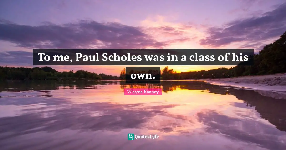 To me, Paul Scholes was in a class of his own.