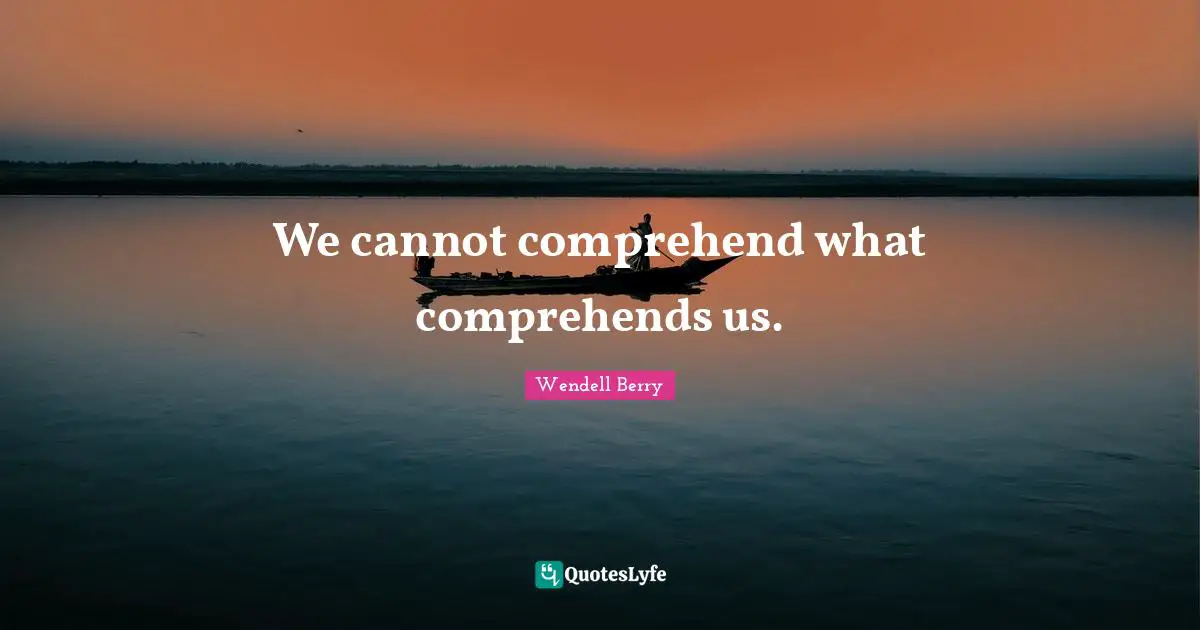 We cannot comprehend what comprehends us.