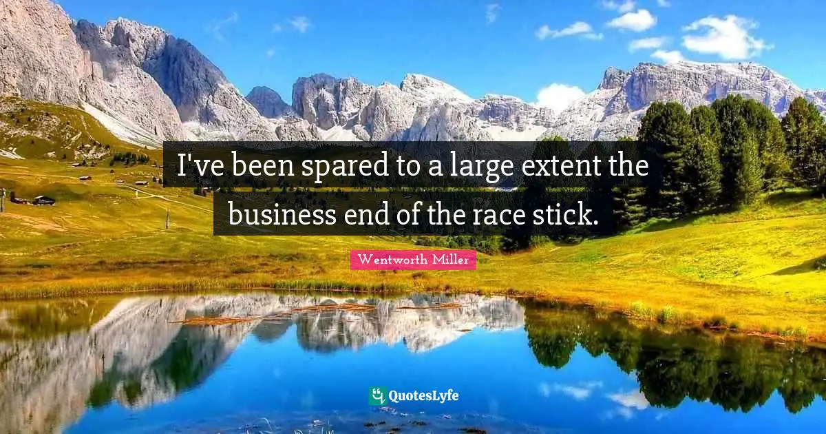 Wentworth Miller Quotes: "I've been spared to a large extent the business end of the race stick."