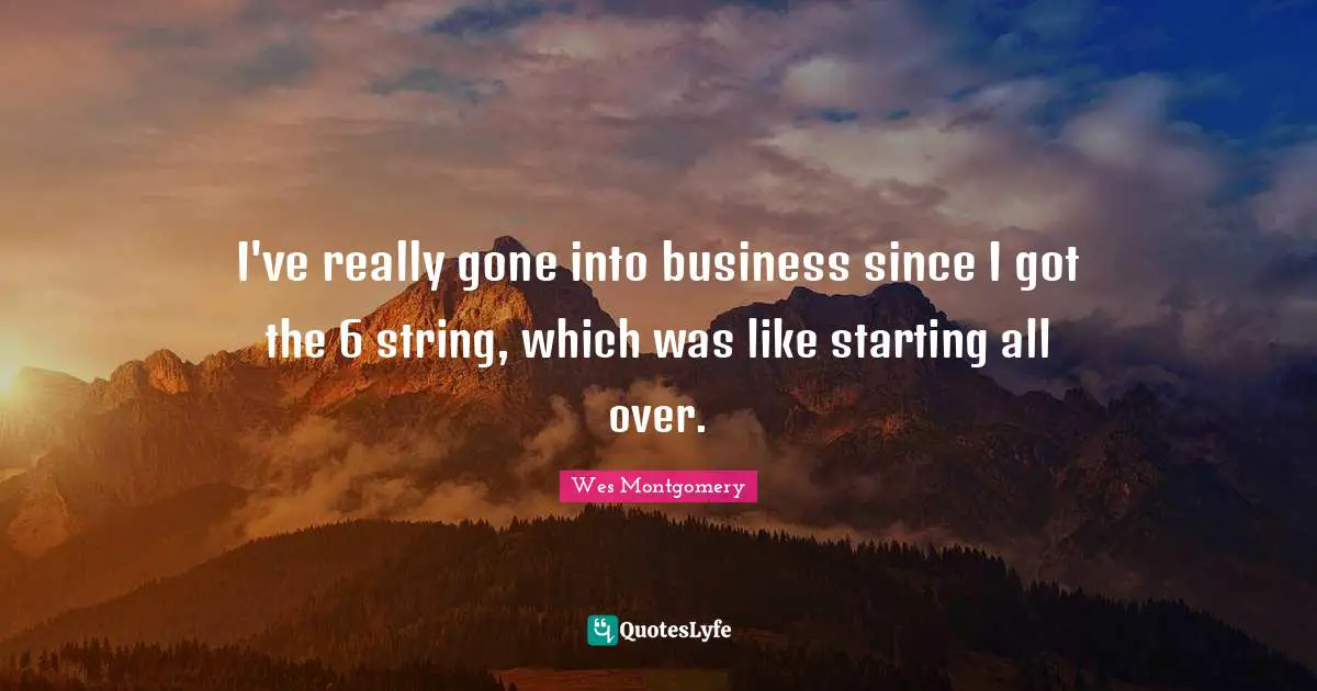 Starting Over Quotes: "I've really gone into business since I got the 6 string, which was like starting all over."