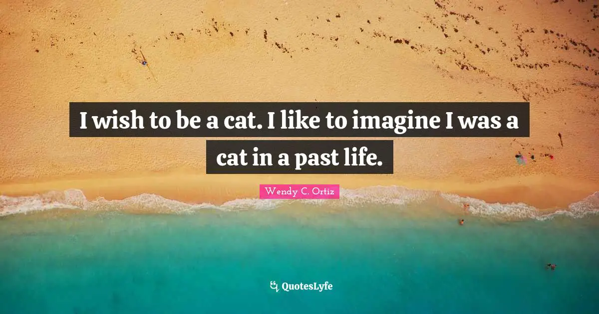 I wish to be a cat. I like to imagine I was a cat in a past life.