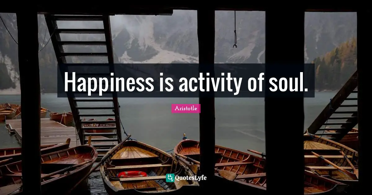 Happiness is activity of soul.
