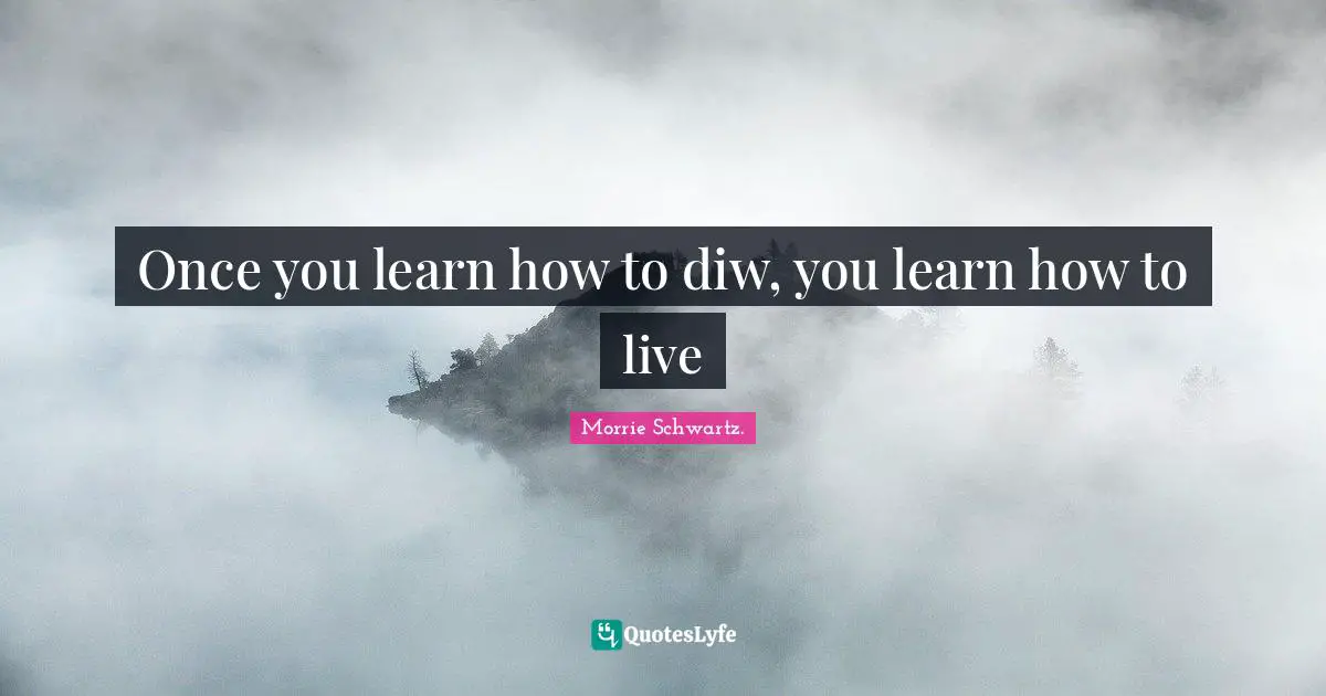 Once you learn how to diw, you learn how to live