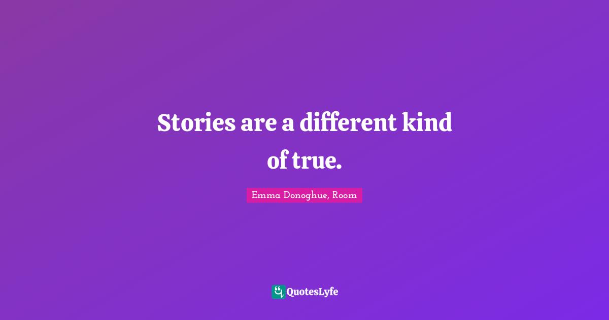 Stories are a different kind of true.